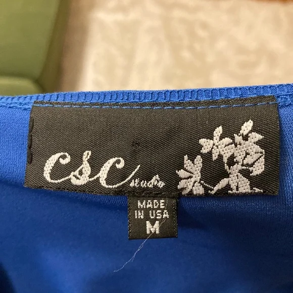 CSC Studio Royal Blue Jeweled Embellished V-Neck - Picture 2 of 8